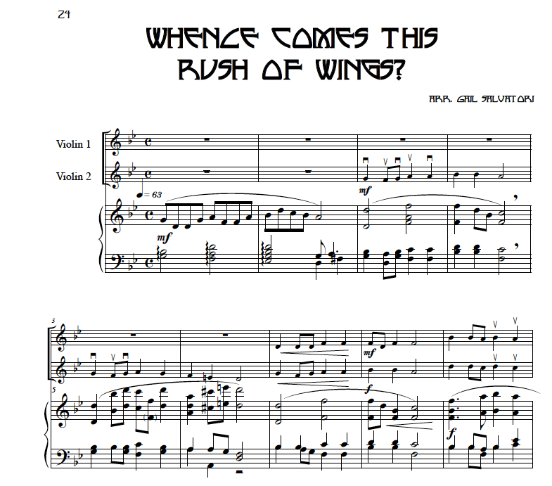 sheet music 2 intermediate violins and piano or harp Christmas/sacred